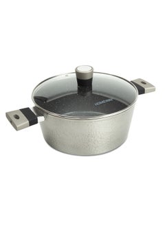 اشتري HOMEWAY Hammered Marble Nonstick Casserole with Lid - 24cm Premium Cooking Pot في الامارات