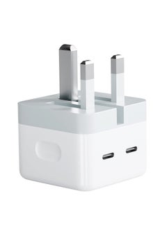 Buy USB C Plug, 35W Dual USB C Fast Charger Plug Power Adapter for iPhone 15/14/14 Plus/Pro/ 14 Pro Max/ 13/12/ 11/ X/Samsung/Pad/Speaker/AirPods in UAE