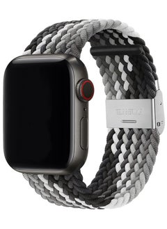 Buy Replacement Strap 42mm/44mm/45mm/49mm Adjustable Nylon Braided Solo Loop Band Z-Pattern For Apple Watch Series 1/2/3/4/5/6/7/8/SE in UAE