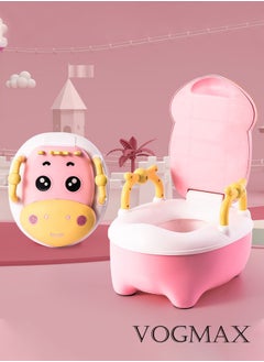 اشتري Pink Kids Toilet Seat Cow Cartoon Baby Potty Training Toilet Seat Girls Boys Portable Car Camping Children's Pot Kids Urinal في السعودية