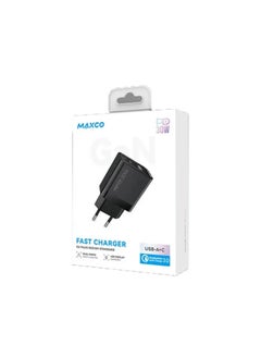 اشتري Maxco MC12E GaN Fast Charger PD 30W Dual Ports EU Plug Design Standard - Black في مصر