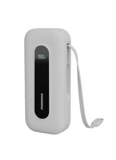 Buy 10000mAh Power Bank 58cm Retractable Cable Type-C Input & Output / PD 22.5W / Always on Display / Simultaneous Charging / Quick Charge Function / Multi-Port Output - White in UAE