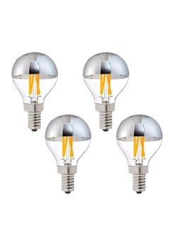 اشتري LED Lighting 4W Half Chrome Silver LED Light Bulb G45G14 E14 Dimmable Silver Tipped Vintage LED Filament Bulbs 40W Equivalent Warm White 2700K Decorative Globe Bulbs E14 Base LED Globe Bulb4 Pack في الامارات