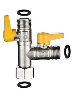 اشتري Brass Water Diverter 3 Way Shower Diverter Valve T Adapter Shower Head Shut-Off Valve for Showerhead and Shower Arm في الامارات
