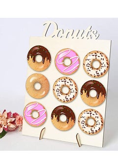 Buy Wooden Donuts Stand, Doughnut Stand Display Holder for Wedding Patry Birthday Decorations, Kitchen, Shop, Dount Hole Baker, Kids Mini Donuts Favors, Donut Parties, Sweets Tables in UAE