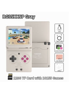 Buy RG35XXSP Retro Flip Handheld Game Console, 3.5-inch IPS Screen, Linux H700 Video Game Player, Support Streaming WIFI Bluetooth (Grey, 128G) in UAE