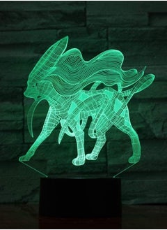 Buy 3D Illusion Lamp LED Night Light Cartoon Suicune Desk Lamp Multicolor Bulb New Year Gift for Children Kid in UAE