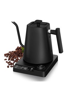 اشتري Stainless Steel Gooseneck Electric Kettle, 1L Electric Coffee Kettle with Automatic Shut Off Pour-Over Kettle Temperature Precision 1-24h Thermal Insulation Streamlined Electric Kettle في السعودية