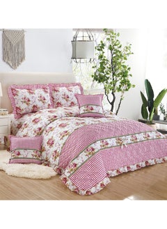 Buy 4 Pieces Compressed Floral Printed Comforter Set Single Size Includes 1 Comforter + 1 Bed sheet + 1 Pillowcase + 1 Cushioncase in Saudi Arabia