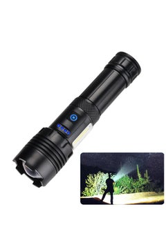 Buy Flashlights LED High Lumens Rechargeable, 100,000 Lumen Super Bright Flashlight, USB Fast Charging High Powered Flash Light, Powerful IP67 Waterproof Handheld Flashlights for Home,Camping in UAE