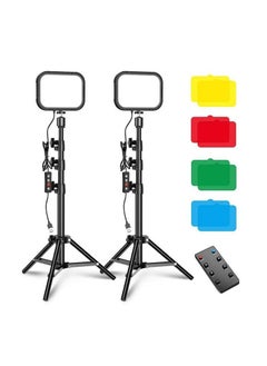 Buy 2Pcs Soft USB LED Video Portable Light Kit With Adjustable Tripod Stand And Color Filters For Tabletop in UAE