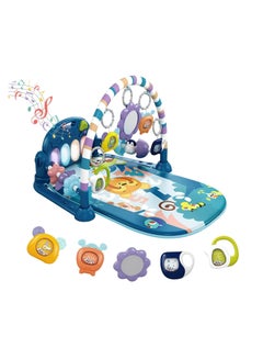 Buy Baby Play Mat Baby Gym,Funny Play Piano Tummy Time Baby Activity Gym Mat with 5 Infant Learning Sensory Baby Toys, Music and Lights Boy & Girl Gifts for Newborn Baby 0 to 3 6 9 12 Months (Blue) in UAE