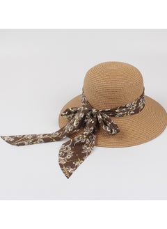 Buy New Fashion Ribbon Bow Straw Hat in UAE