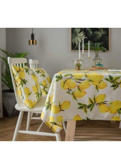 اشتري Tablecloth Lemon Round Leaf Tablecloth Dining Table Cover Waterproof Dustproof في الامارات