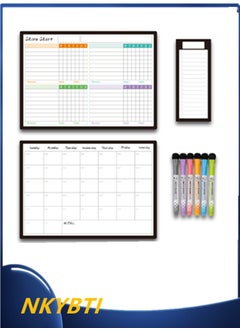 اشتري Magnetic Dry Erase Calendar for Refrigerator Set Dry Erase Board Calendar&Chore Chart and List,6 Markers-Chore Chart for Multiple Kids,Teens & Adults في الامارات