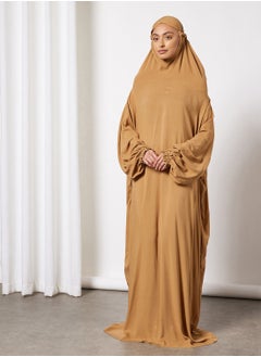 Buy Praying Dress In Plain Color With Attached Veil in Saudi Arabia