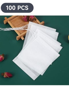 Buy 100-Piece Disposable Tea Filter Bags Corn Fiber Drawstring Seal Filter Tea Bags,for Loose Leaf Tea, Empty Tea Bags Filter Flower Tea &Coffee Bag (7cm*9cm) in Saudi Arabia