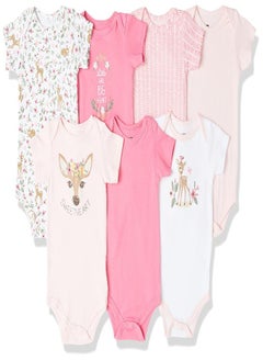 Buy Hudson Baby Unisex Baby Cotton Bodysuits Floral Deer, 9-12 Months in UAE