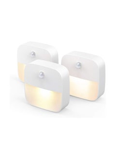 Buy LED Motion Sensor Energy Efficient, Compact Stick-Anywhere On Night Light for Bedroom, Kitchen, Stairs (Warm White)- Pack of 3 in UAE