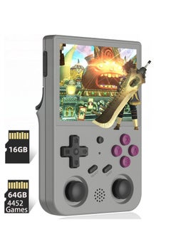 اشتري RG353VS Retro Handheld Game Linux System, RG3566 3.5 inch IPS Screen, with 64G TF Card Pre-Installed 4452 Games, Supports 5G WiFi 4.2 Bluetooth Online Fighting, Streaming and HDMI (Grey) في السعودية