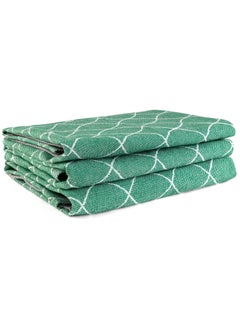 Buy Signoola Multi-Purpose Towel Set Of 3 Pcs 50 x 70 cm Turquoise Stripe, 100% cotton. in Egypt