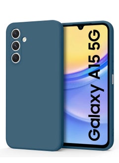 اشتري Stylish TPU Silicone Back Cover Case for Samsung Galaxy A15 5G 2024– Slim Fit Design, Smooth and Soft – Navy Blue في السعودية