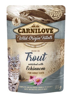 اشتري Carnilove Trout enriched with Echinacea for Adult Cats (Wet Food Pouches) 24x85g في الامارات