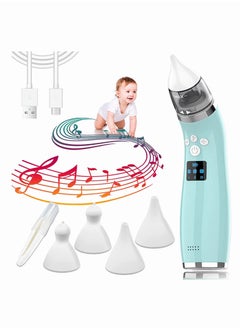 Buy Baby Nasal Aspirator, Electric Nose Suction with 4 Silicone Nose Tips for Infants with 3 Levels of Suction&Music Soothing Function Rechargeable Portable for Newborns, Toddlers, Clear Nasal Congestion in Saudi Arabia