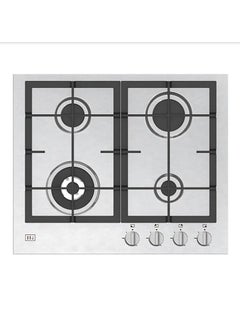 Buy BOJ GH 3160XS 4 Burner Built In Stainless Steel Gas Hob With Auto Ignition Safety Device 3 Gas Burners Plus 1 Triple Flame Burner Cost Iron Pan Support Inox Capped Knobs Silver Color Made In Italy in UAE