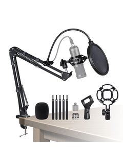 Buy Mic Arm Stand Desk Heavy Duty Adjustable Suspension Microphone Boom Scissor Stands with Shock Mount and Pop Filter for Blue Yeti Nano, Live Streaming, Recording, Games(without Microphone) in Saudi Arabia