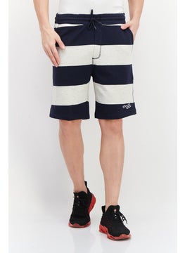 اشتري Men Stripe Basic Shorts, Navy/Beige في الامارات