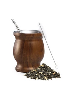 Buy Yerba Mate Cup Bombilla Set Stainless Steel Double Wall in Saudi Arabia