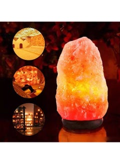 Buy Himalayan salt lamp with dimmer switch to control brightness 100% natural and handmade with wooden base in Saudi Arabia