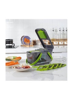 اشتري MULTI TOOLS Chopper & Grater for Kitchen - 11 Piece Cutter Multi Use Cutter and Box Refrigerator with Strainer Cutter Vegetable في مصر