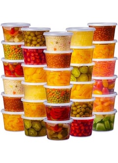 Buy 48-Pack 16oz Clear Plastic Deli Containers with Lids - Stackable Food Storage Meal Prep Box - Leakproof BPA-Free Microwave Freezer Safe in Saudi Arabia