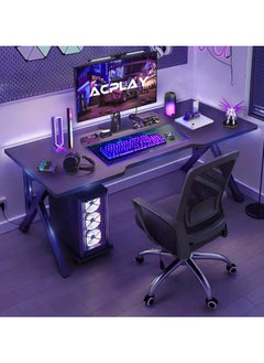 Buy Large Premium Gaming Desk,Ergonomic PC Desktop,Multi-Purpose Home Office Desk,Ideal for Gamers and Students,Spacious and Durable,Modern K-shape Design （Carbon Fiber, 80x60x75cm） in Saudi Arabia