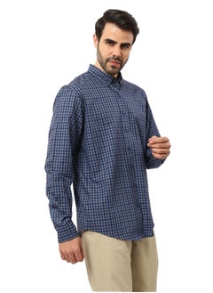 Buy Baby Blue & Black Long Sleeves Fashionable Shirt - Petroleum in Egypt