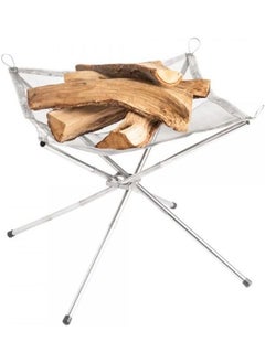 Buy Portable Fire Pit Stand Stainless steel Folding Campfire Rack Suitable for Outdoor Camping Picnic Hiking and Garden Party M 42*42*33CM in Saudi Arabia