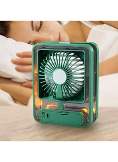 Buy Rechargeable Small Desk Fan with Mist Spray,LED Night Light,Electric Battery Operated Water Misting Fan,USB Rechargeable Portable Quiet Mini Desktop Table Cooling Fan in UAE