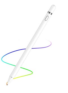 Buy Active Stylus Pen Compatible with Apple,Stylus Pens for Touch Screens,1.5mm Fine Point Digital Pen,Rechargeable Stylus for iPad/iPad Pro/Air/Mini/iPhone/Samsung/Tablet Drawing&Writing (White) in Saudi Arabia