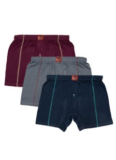 Buy Pack Of 3 Cotton 100% Plain Color Boxer Short For Men in Egypt