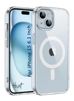 اشتري غطاء iPhone 15 جراب Magsafe شفاف متوافق مع الملحقات المغناطيسية إطار سيليكون مقاوم للخدش ومقاوم للخدش ومقاوم للصدمات من السيليكون لهاتف Apple iPhone 15 في الامارات