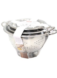 Buy Set of steel strainer with base, 3 pieces in Saudi Arabia