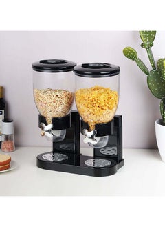 اشتري Adeena Two Cones Cereal Dispenser Black 7L Pe Abs Dry Food Countertop Kitchen Tools Storage Container Cereal Container For Kitchen & Dining Room 34X20X34.5Hcm - Black في الامارات