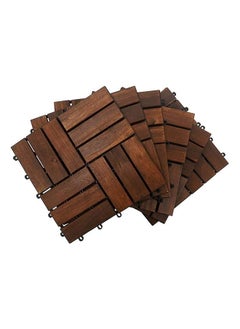 اشتري Hometaste Wooden Deck Tiles Waterproof Wood Click Deck Board Raised Flooring Squares Hardwood,Click Floor Decking Tile, Waterproof Balcony Flooring, Wooden Parquet Flooring (Pack Of 4 Pieces) في الامارات