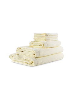 Buy Euston 4-Piece Fingertip Towel Set 30X30Cm - Yellow in UAE