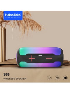 Buy S88 Portable Wireless Bluetooth Speaker With High Bass Clear Sound Black in UAE