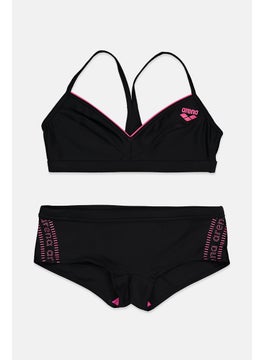 اشتري Women Brand Logo 2 Piece Swimwear Top And Bottom, Black and Pink في السعودية