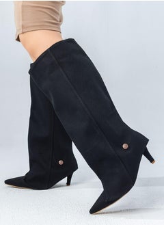 اشتري Fabric Classic Elegant Heel Boot B-36-Black في مصر