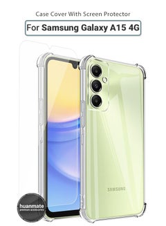 Buy 2 in 1 Samsung Galaxy A15 4G Protection Pack - Ultra Clear Shockproof Case & Screen Protector, All Round Protection, Back Cover & Screen Protector for Samsung Galaxy A15 4G in Saudi Arabia